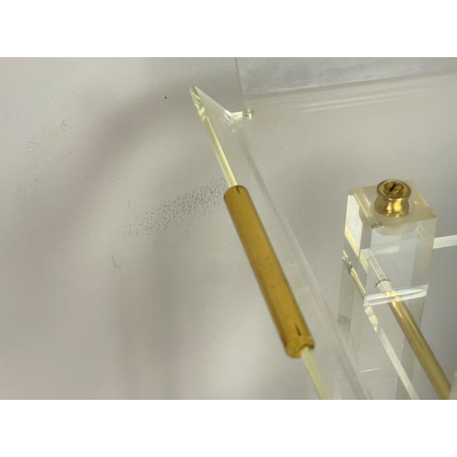Sculptural Acrylic Glass and Brass Wine Rack by David Lange. France, 1970s For Sale - Image 9 of 13