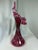 Mid-Century Modern Vintage MCM Fenton Cranberry Pulpit Fern Opalescent Tulip Vase For Sale - Image 3 of 7