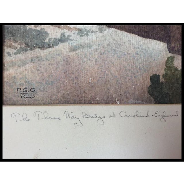 1930s Antique C1933 Watercolor Painting, Trinity Bridge England Signed Philip G Golden For Sale - Image 5 of 7