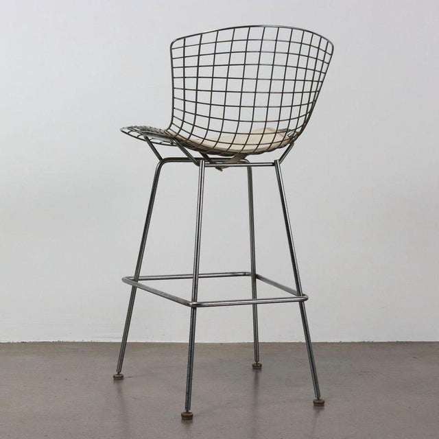 Vintage Stool in Metal and Leatherette, Italy, 1970s For Sale - Image 8 of 11