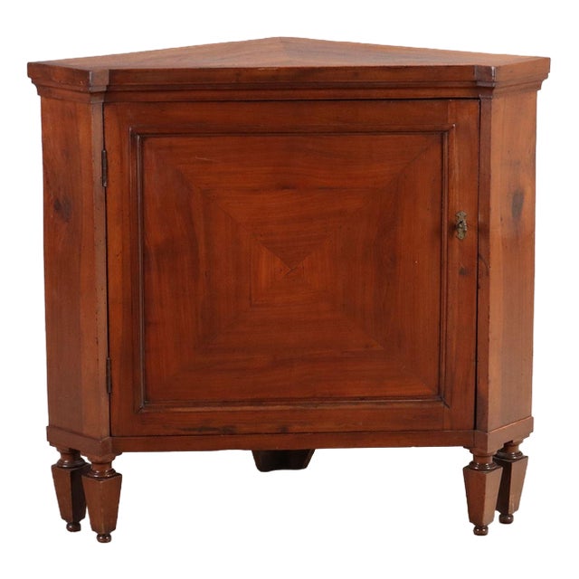 Emilian Directoire Cherry Corner Cabinet, 19th Century For Sale