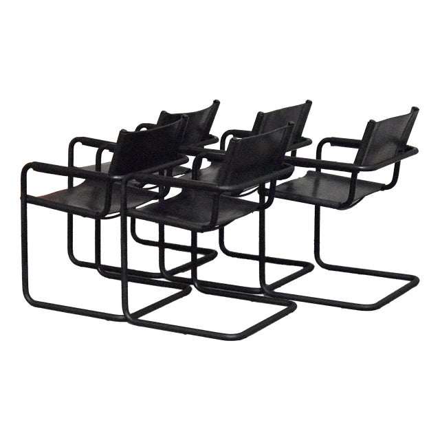 Cantilever Chair in Leather by Mart Stam for Linea Veam, Italy, 1970s For Sale