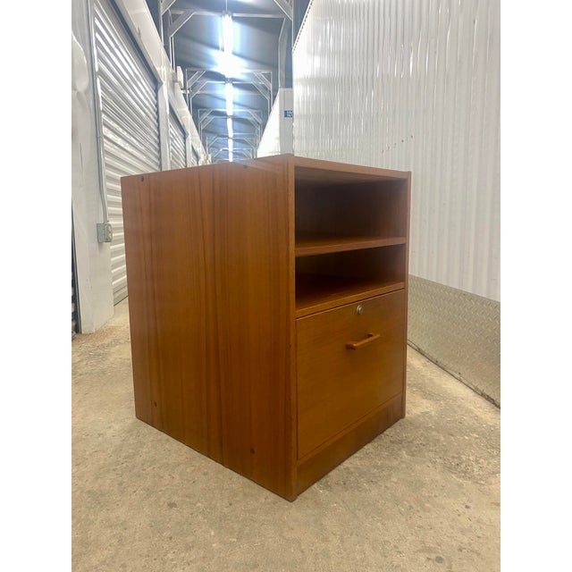 Mid-Century Modern 1980s Danish Teak Veneer File Cabinet. For Sale - Image 3 of 11