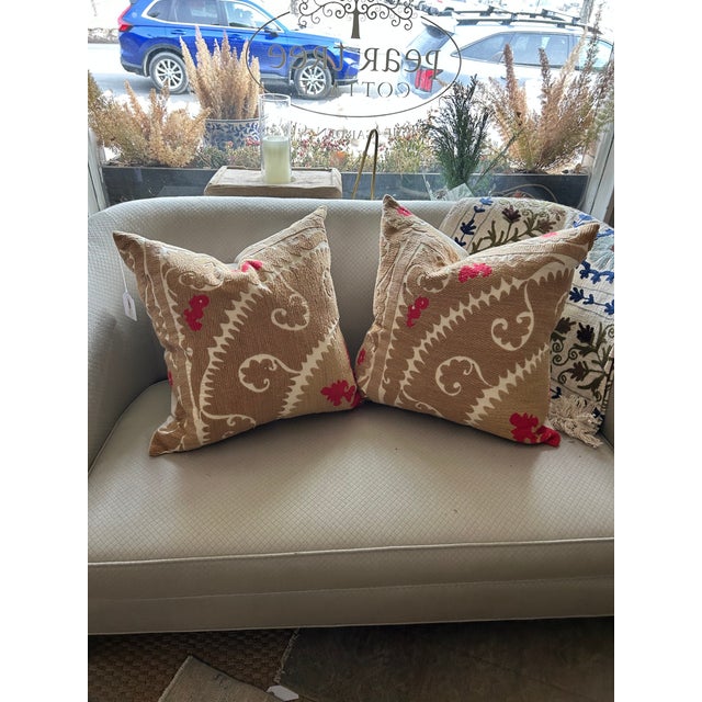 Handmade Suzani Throw Pillow For Sale - Image 9 of 12