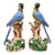 Pair of Parrot Bird Figurines Table Sculptures - Hand Painting Chinese Porcelain Book Matching Set - Chelsea House Mottahedeh Style For Sale