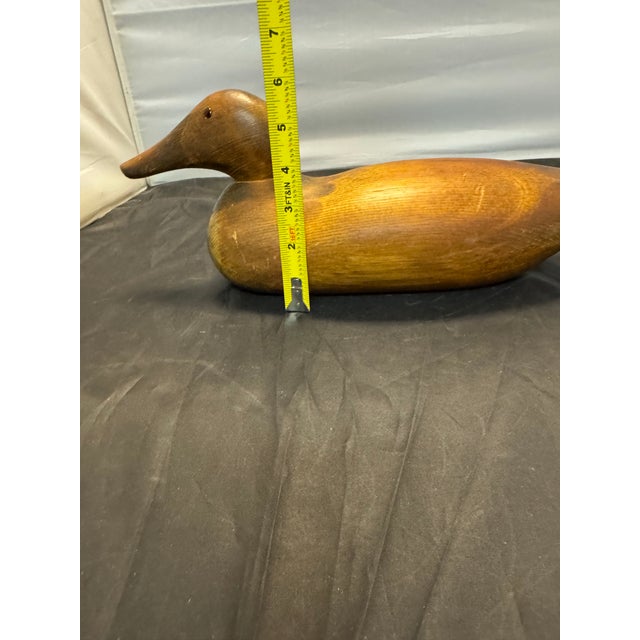 Frank L. Beall 1986 Signed Wooden Mason Detroit Salesman Sample 15” Duck Decoy For Sale - Image 11 of 11