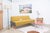This charming 1950s sofa bed combines flowing lines with a stylish two-tone design. The light yellow seat and backrest...