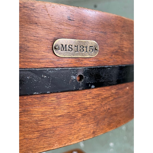 Rare Antique Early DoMore Industrial Rolling Metal Plywood Work Chair Stool For Sale - Image 9 of 12