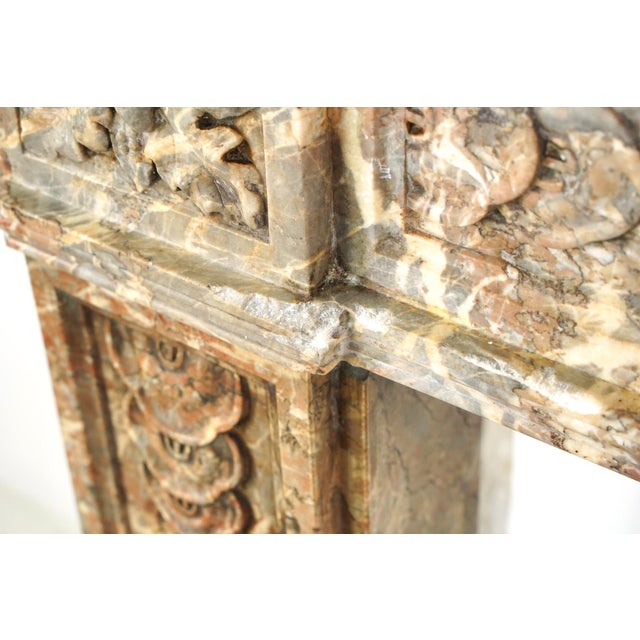 Tan Waldorf Astoria French Regency Marble Fireplace Mantel For Sale - Image 8 of 16