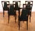 Set of 6 mid-century mahogany chairs with green leather seats. Designed by Osvaldo Borsani, Atelier Varedo Borsani for...