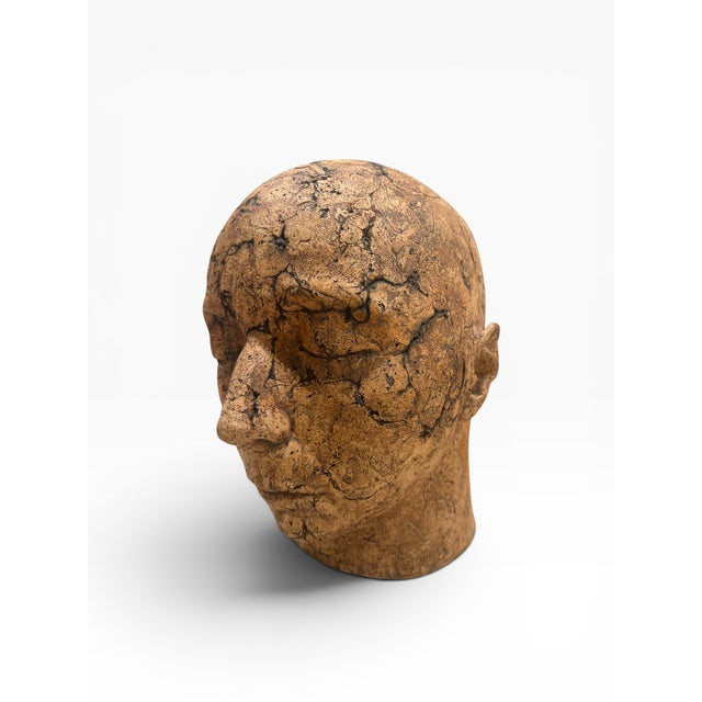 Contemporary Late 20th Century Large Contemporary Studio Ceramic Sculptural Head Bust For Sale - Image 3 of 8