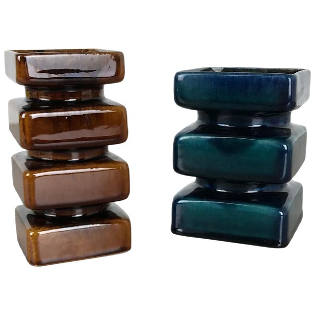 Pottery Vases or Art Objects by Cari Zalloni for Steuler, Germany, 1970s, Set of 2 For Sale