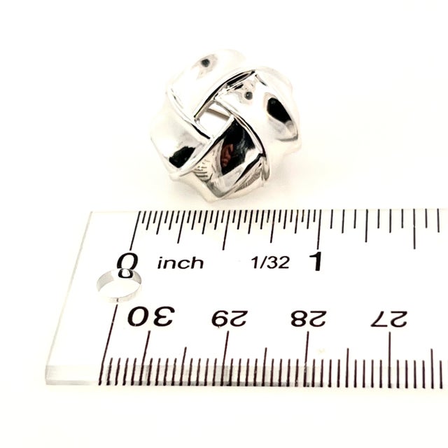 Contemporary Tiffany & Co Estate Large Love Knot Earrings Sterling Silver For Sale - Image 3 of 11