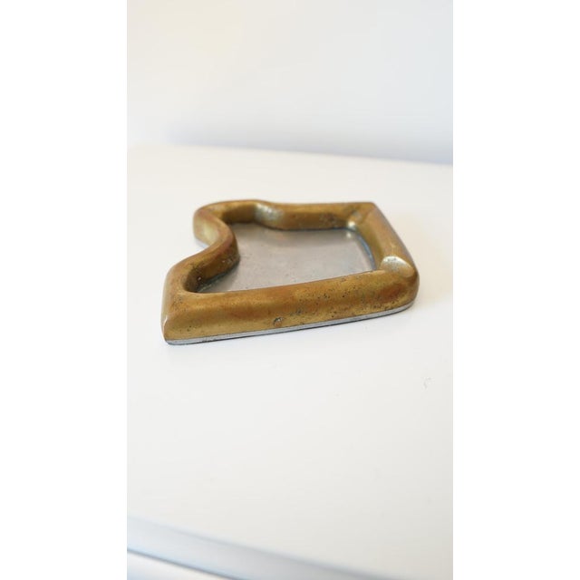 Mid-Century Modern Vintage Brutalist Asymmetrical Ashtray in Brass by David Marshall, Spain, 1980s For Sale - Image 3 of 10