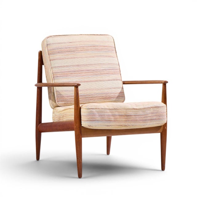 France & Sons Grete Jalk for France and Sons Mid Century Danish Teak Lounge Chairs - Pair For Sale - Image 4 of 12