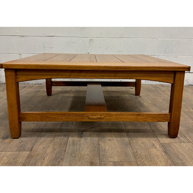 Wood Vintage Lane Grove Park Collection Mission Arts and Crafts Style Coffee Table For Sale - Image 7 of 13