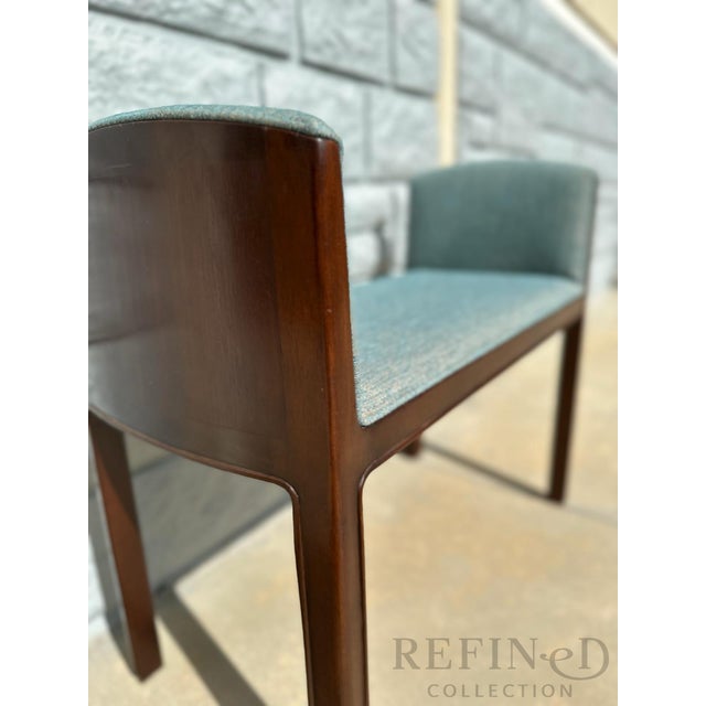 Wood Edward Wormley for Dunbar Sculptural Upholstered Bench, C. Mid-20th Century For Sale - Image 7 of 11