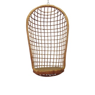 Vintage Hanging Rattan Egg Chair For Sale
