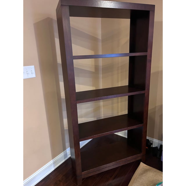Ethan Allen Ethan Allen “Transom” Étagère Bookcase – Dark Wood, Open Back Shelving For Sale - Image 4 of 8
