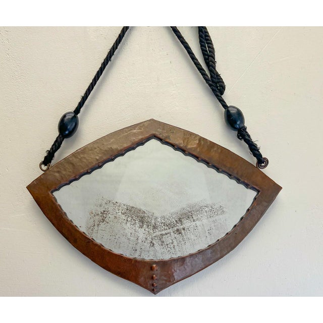 Arts & Crafts Dutch Hammered Copper Wall Mirror, 1910s For Sale - Image 5 of 18