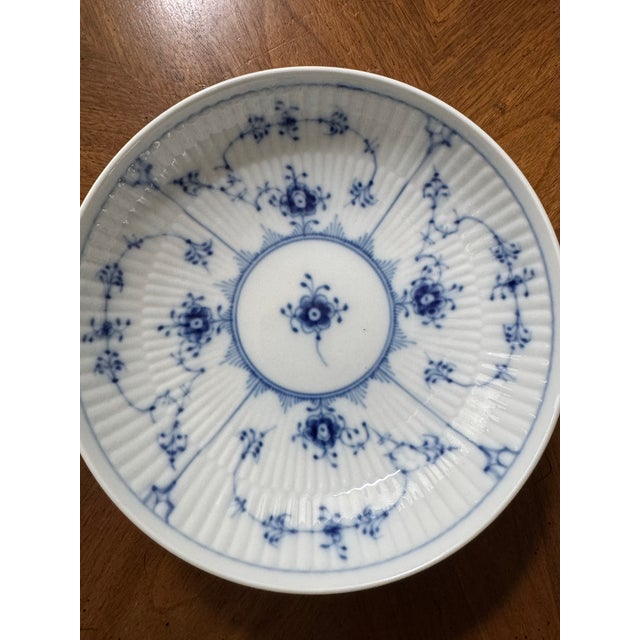 Royal Copenhagan 1970s Royal Copenhagen Blue Fluted Plain Footed Compote Bowl - No. 1/18 For Sale - Image 4 of 11