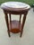 Vintage Louis XVI Style Oval Rose Marble-Top Carved Wood Side Table For Sale - Image 4 of 6