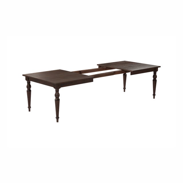 Mila Dark Brown Extendable Rectangular Dining Table For Sale In Los Angeles - Image 6 of 9