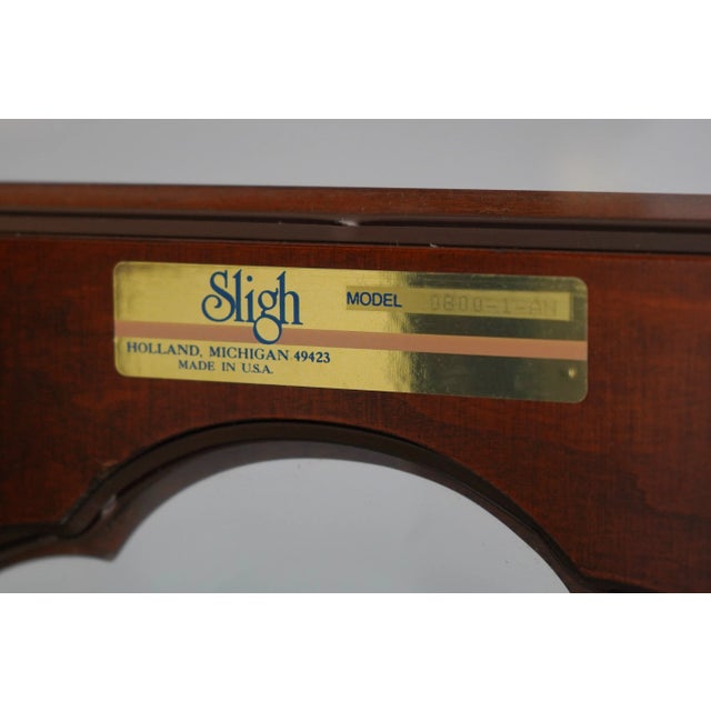 Sligh Cherry Tall Case Grandfather Clock For Sale - Image 12 of 12