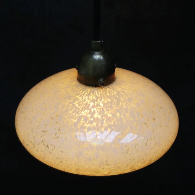 1950s French Clichy Yellow Glass Pendant Lamp For Sale - Image 5 of 8