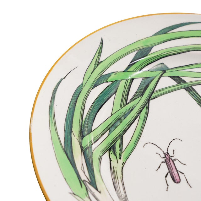 Pair of French Glazed Faience Plates With Scallions and Artichokes, C. 1850's For Sale - Image 10 of 14