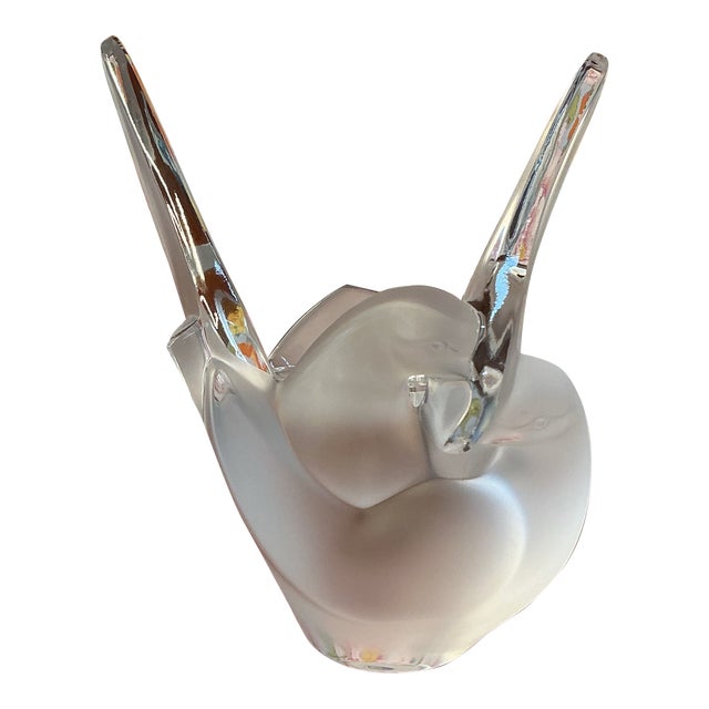 Late 20th Century Lalique Dove Vase For Sale