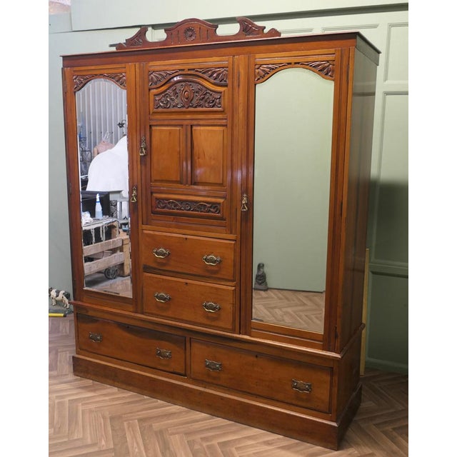 Large Arts and Crafts Compact Wardrobe, 1890 For Sale - Image 4 of 12