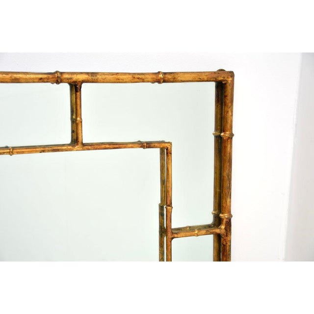 Mid-Century Modern Vintage Italian Gilt Metal Mirror, 1971 For Sale - Image 3 of 12