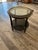 Neoclassical Marge Carson Neoclassical Style Ebonized & Silver-Gilt Two-Tier Side Table For Sale - Image 3 of 10