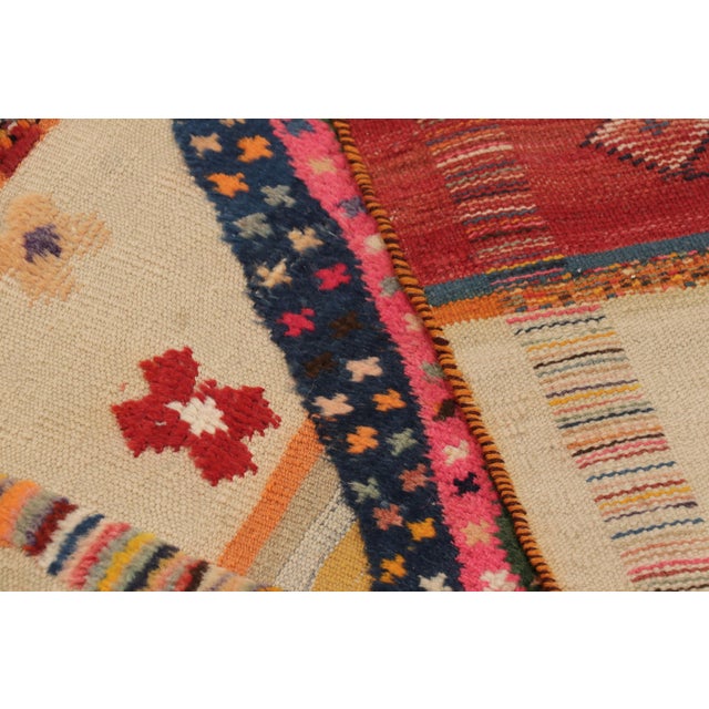 Bright Pink Vintage Persian Gabbeh Rug, Vibrant Medallions in High-Low Pile - Rug & Kilim For Sale - Image 8 of 8