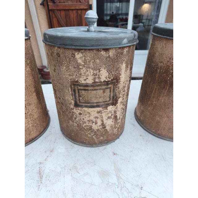 19th Century Wooden Pharmacy Jars, 1890, Set of 7 For Sale - Image 3 of 11