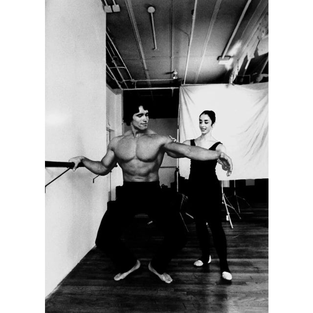 Arnold Schwarzenegger: Ballet Bodybuilder Actor and bodybuilder Arnold Schwarzenegger Practicing ballet with a trainer,...