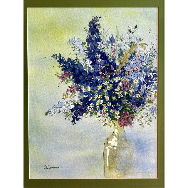 Giclee print of Blue larkspur watercolor painting. I’ve grown and sold millions of blue larkspur flowers on Larkspur Hill,...