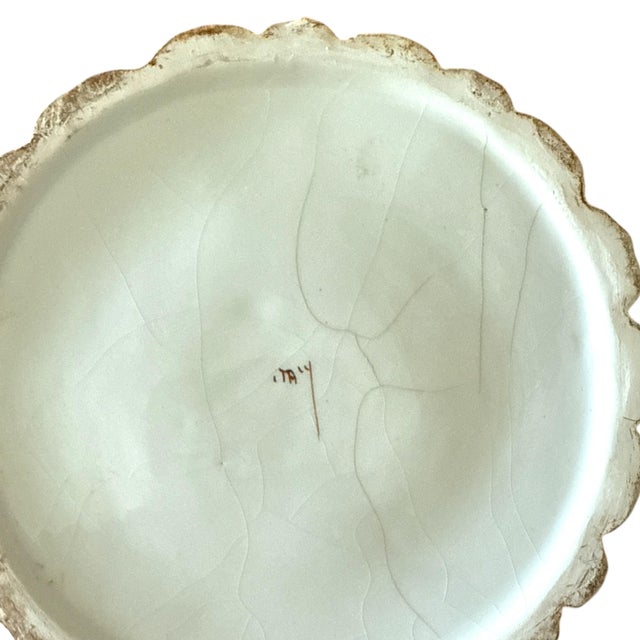 Vintage Mid Century Italian Majolica Asparagus Lidded Jar or Canister - Hand-Painted For Sale In Los Angeles - Image 6 of 6