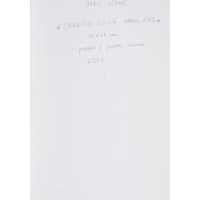 Juris Utans, Orange-Purple Beetleman, 2021, Mixed Media on Paper, in Very Good conditions. Designed from 2000 I have...