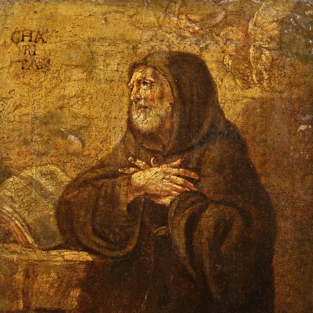 Italian Artist, Saint Francis of Paola, 1670, Oil on Canvas For Sale - Image 12 of 13
