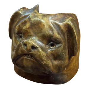 Antique Dutch Wooden Pipe Rest- Bull Dog