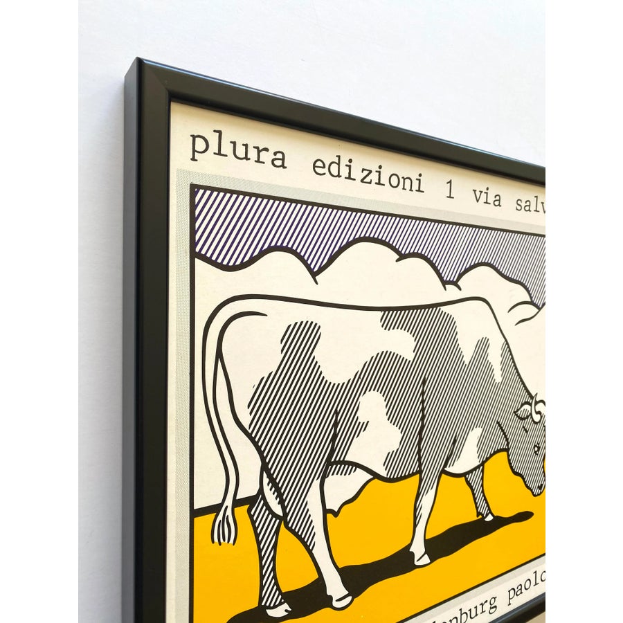 Cow Going Abstract 1985/リキテンスタイン/ポスター Roy Lichtenstein Vintage 1985 Lithograph Print Framed Pop Art