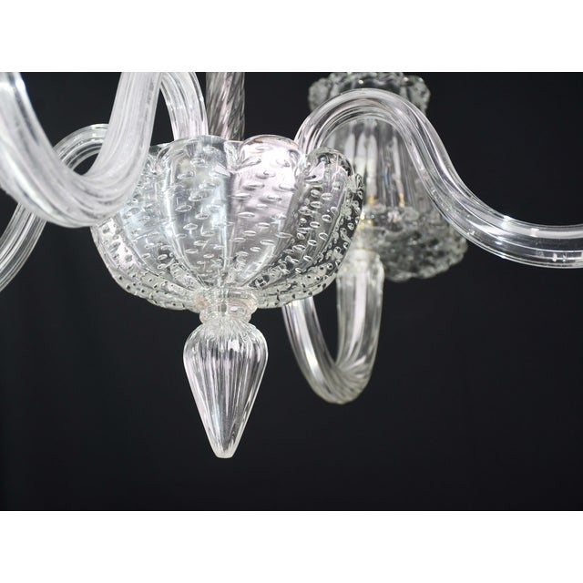 1950s Luxury Art Decò Barovier E Toso Chandelier, Murano "Bubble" Glass For Sale - Image 10 of 16