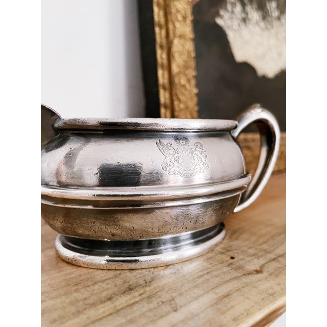 Traditional Antique Silver Plated Creamer From the Hotel Beaconsfield in Brookline Mass For Sale - Image 3 of 6