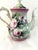 Beautiful vintage white porcelain coffee pot with a hand-painted rose motif with ornate raised gold accents on handle and...
