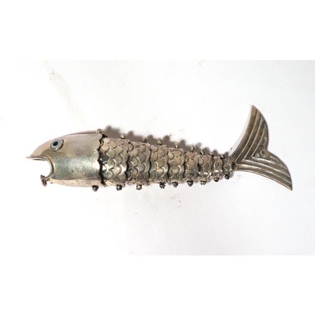 Los Castillo Late 20th Century Los Castillo Taxco Mexican Silver Plate Articulated Fish Bottle Opener For Sale - Image 4 of 10
