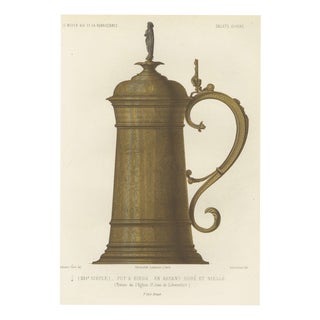 Kellerhoven, Silver Gilt and Niello Beer Tankard, Schweinfurt, 1851, Chromolithograph For Sale