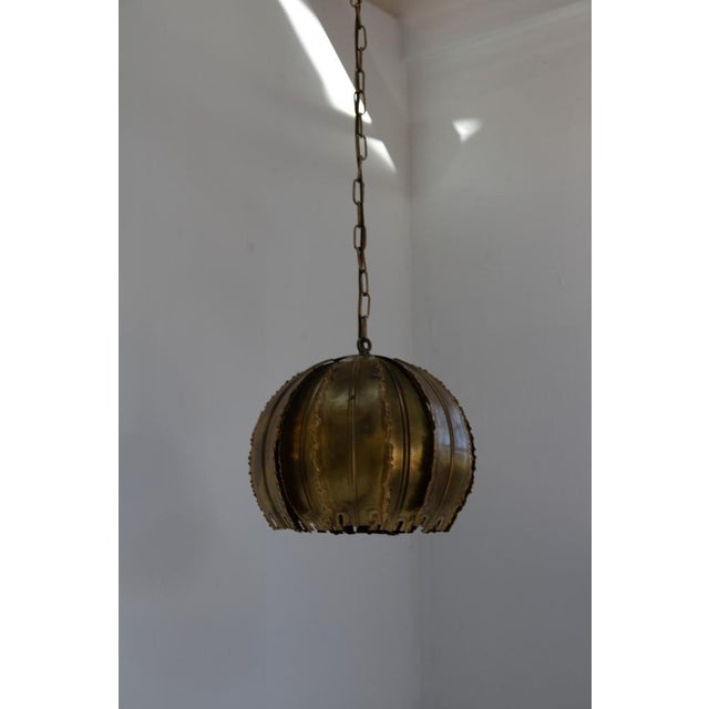 Metal Danish Brass Poppy Pendant by Svend Aage Holm Sørensen, 1970s For Sale - Image 7 of 18