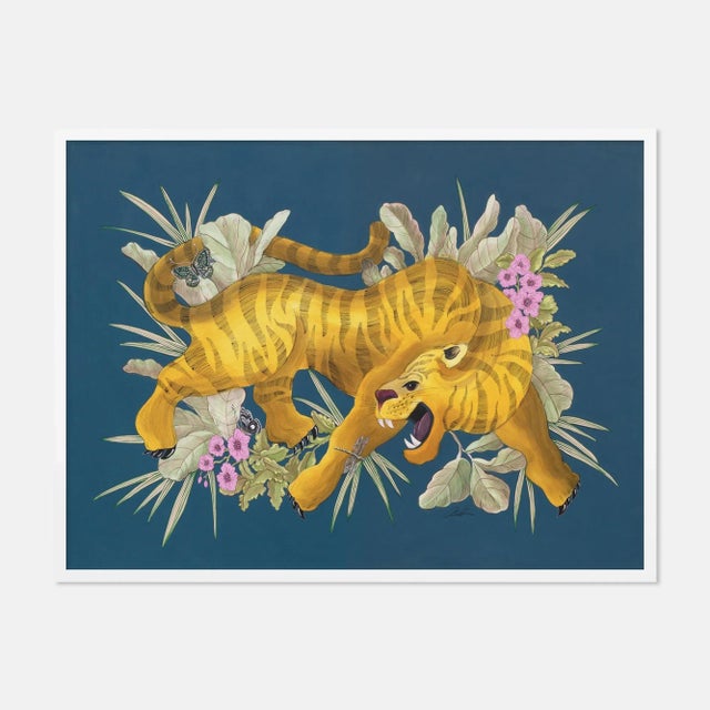 Contemporary Beauty & the Beast by Allison Cosmos in White Frame, Large Art Print For Sale - Image 3 of 3